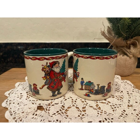 Vintage '91 Kris Kringle Potpourri Press Christmas Mugs - Picture 6 of 10